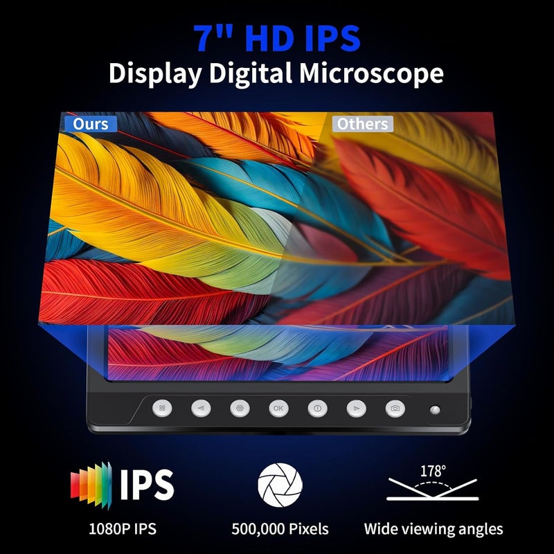 WINWEND Coin Microscope for Adults Kids - 7'' HD IPS Digital Microscope for Error Coins with Screen | 1200X Soldering Microscope with 8 LED Lights | 32GB SD Card USB for Windows/MacOS - Image 5